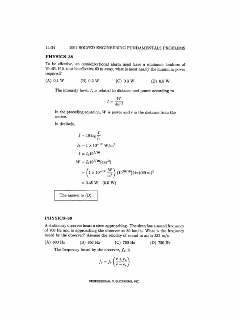 Part 10) 1001 Solved Engineering Fundamentals Problems-Michael