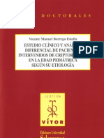 Estudio Clínico y Análisis Diferencial de Pacientes Intervenidos de Criptorquidia en La Edad Pediátrica Según Su Etiología / Vicente Manuel BORREGO ESTELLA