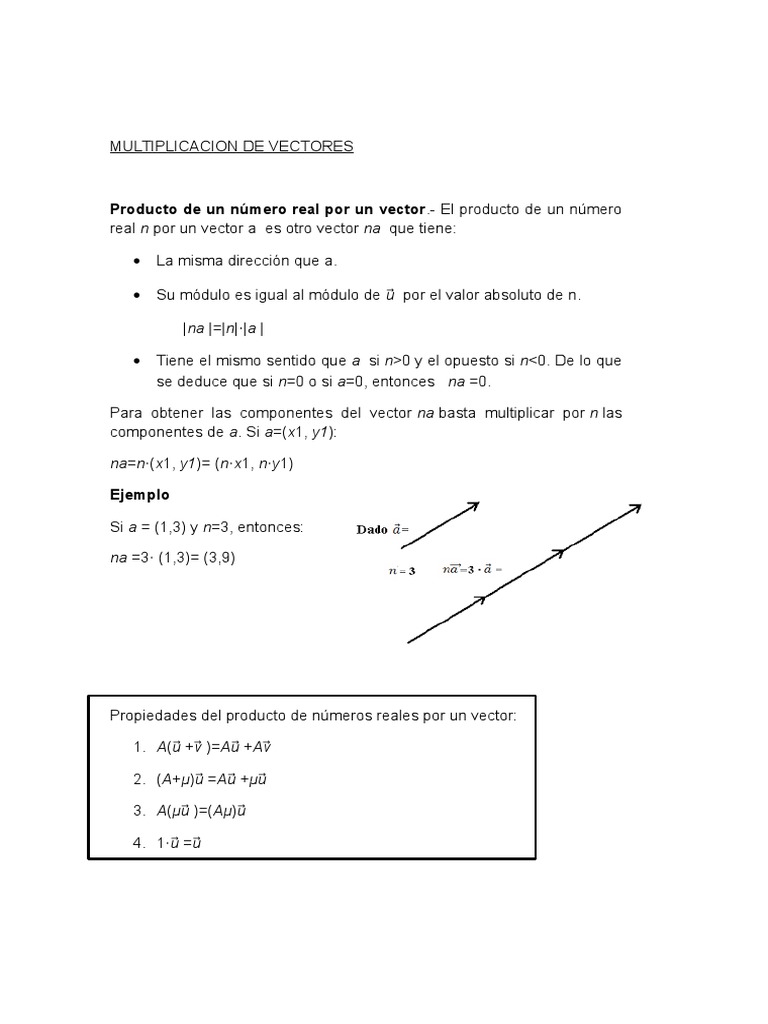Multiplicación y Producto de Vectores | PDF | Vector Euclidiano ...
