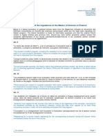 Translation of the Regulations of the Master of Science in Finance Copy