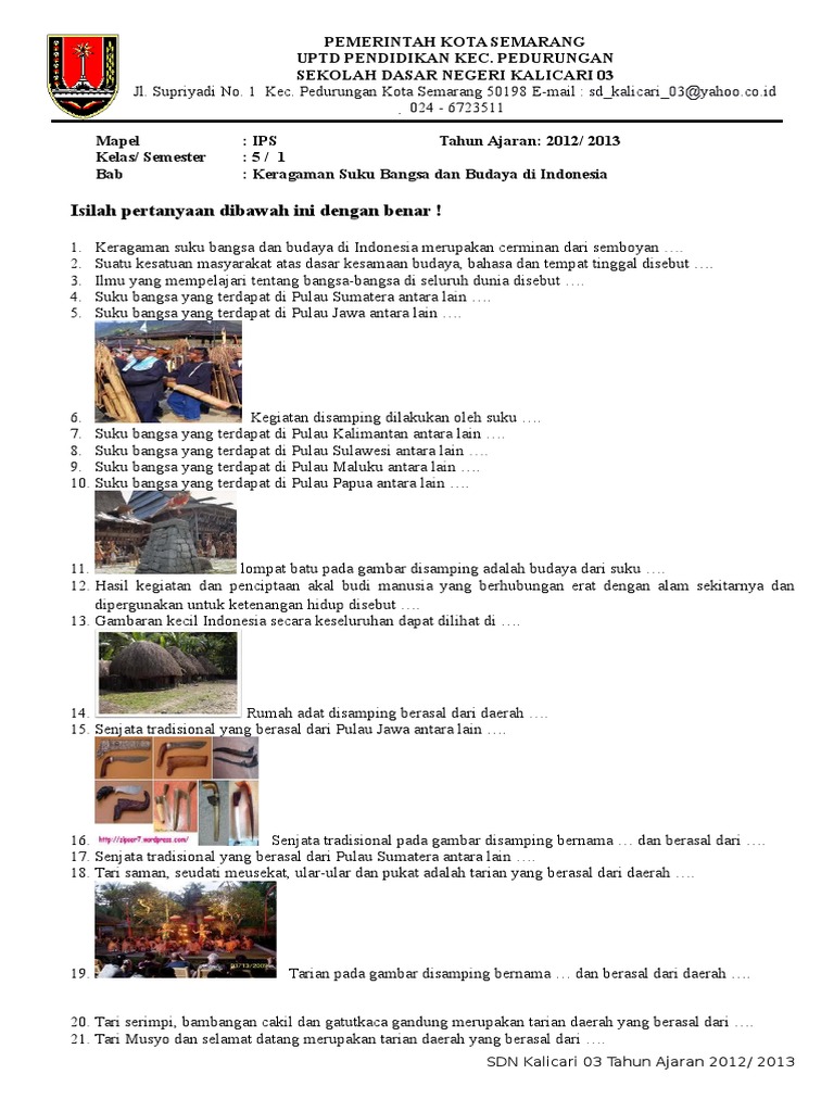 Bab 4 Keragaman Suku Bangsa Dan Budaya Di Indonesia