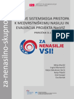 Osnove Sistemskega Pristopa K Medvrstniškemu Nasilju in Evalvacija Projekta NasViz - Priročnik Št. 1