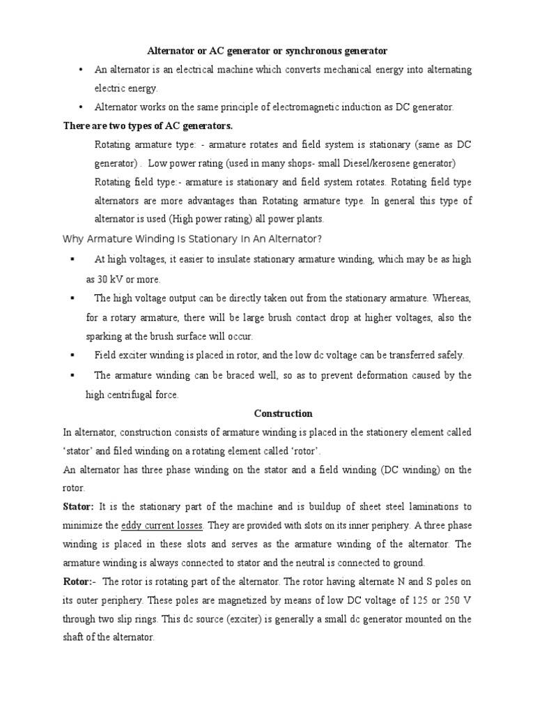 Understanding Alternators and Generators | PDF | Electric Generator ...