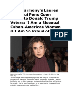 Fifth Harmony's Lauren Jauregui Pens Open Letter To Donald Trump Voters: 'I Am A Bisexual Cuban-American Woman & I Am So Proud of It'