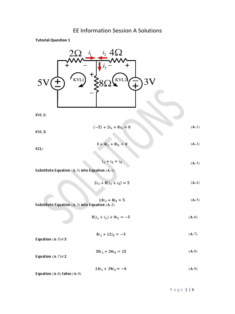 EE Information Session A Solutions: Tutorial Question 1 | PDF | Naval ...