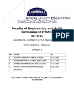 Faculty of Engineering and Build Environment (FKAB) : Numerical Methods For Engineering "Interpolation: Nearest" Group 2