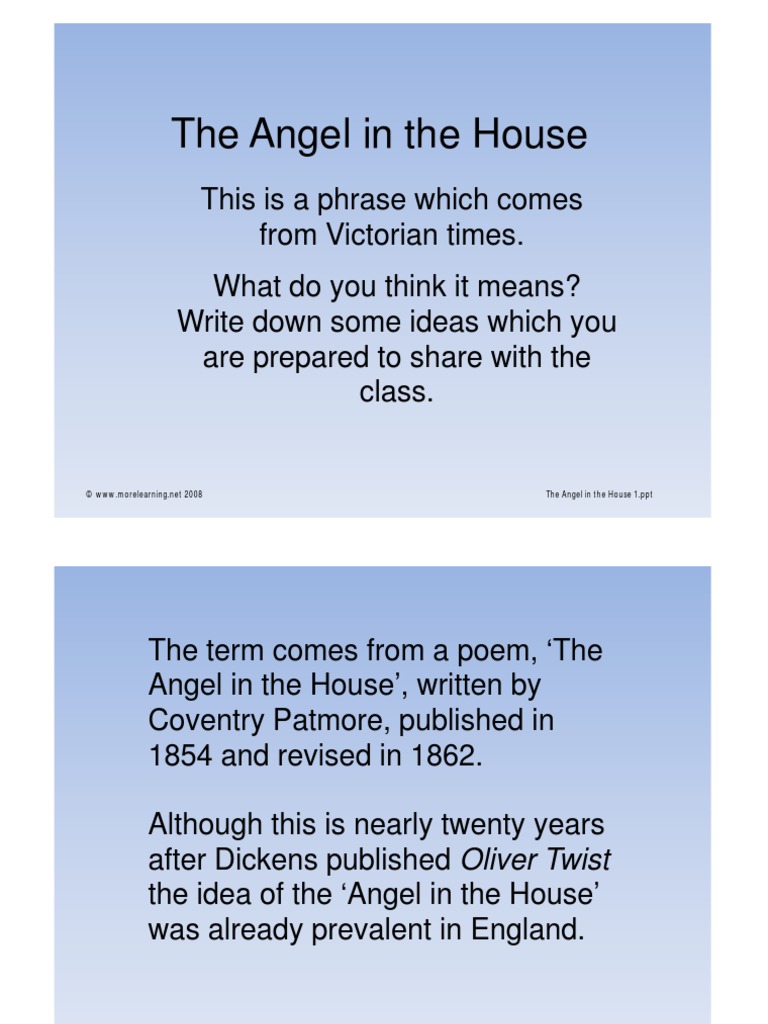The Angel in the House 1  Fiction & Literature