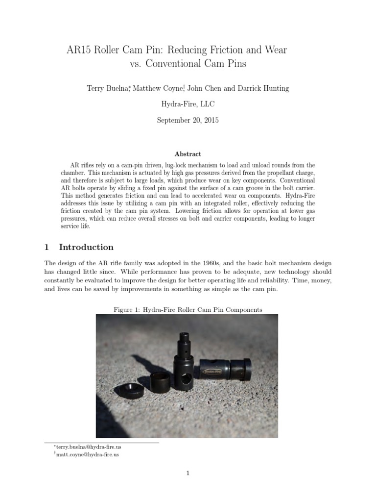 AR15 Roller Cam Pin - Reducing Friction and Wear vs. Conventional Cam ...