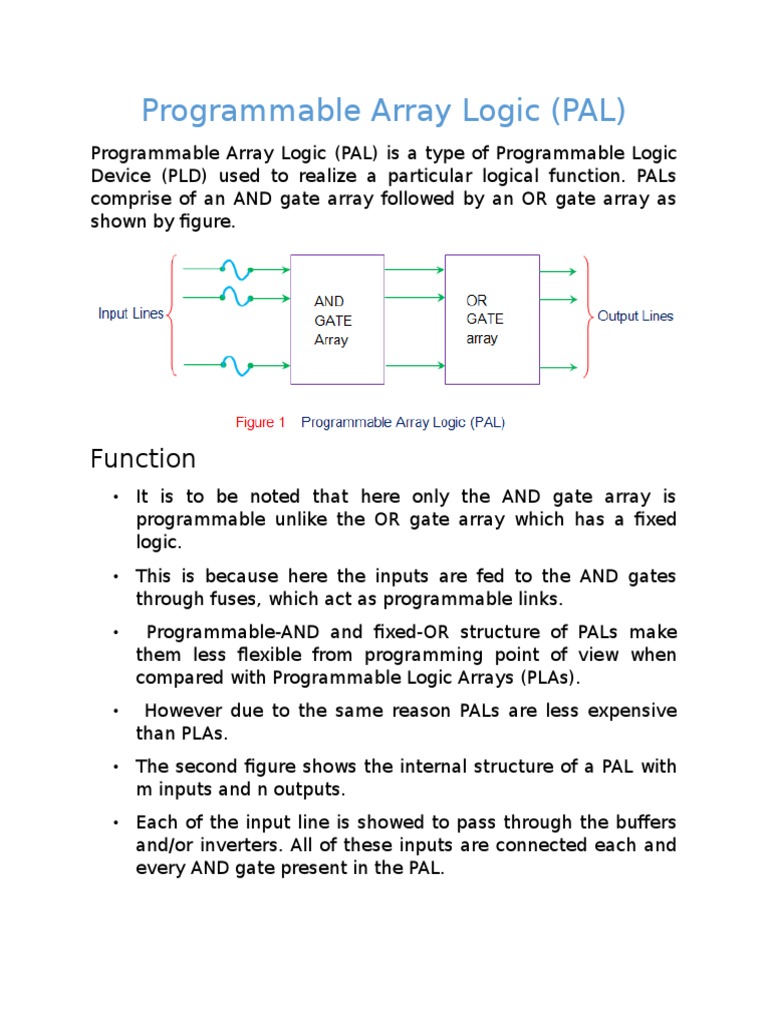 (Pal) Programmable Array Logic | PDF | Electronic Design | Areas Of ...