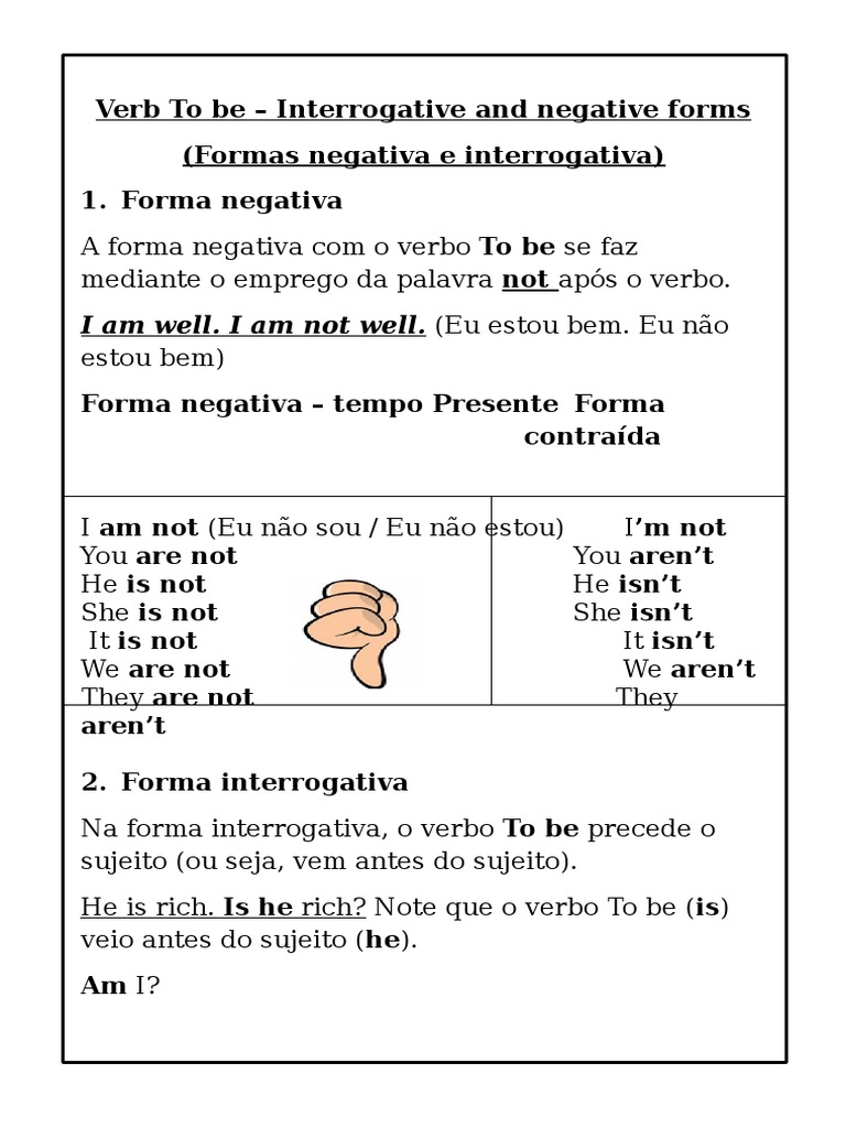 Verb to be: conjugação, exemplos, usos - Brasil Escola