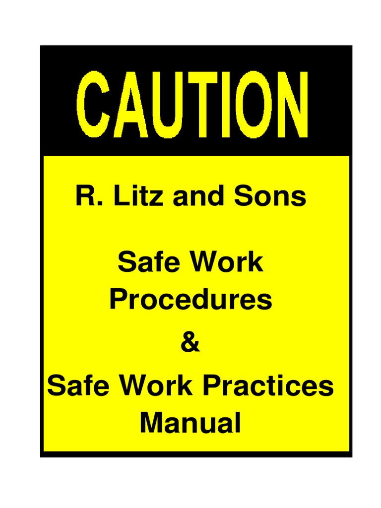 Litz Safe Work Procedures 2011 | PDF | Personal Protective Equipment ...