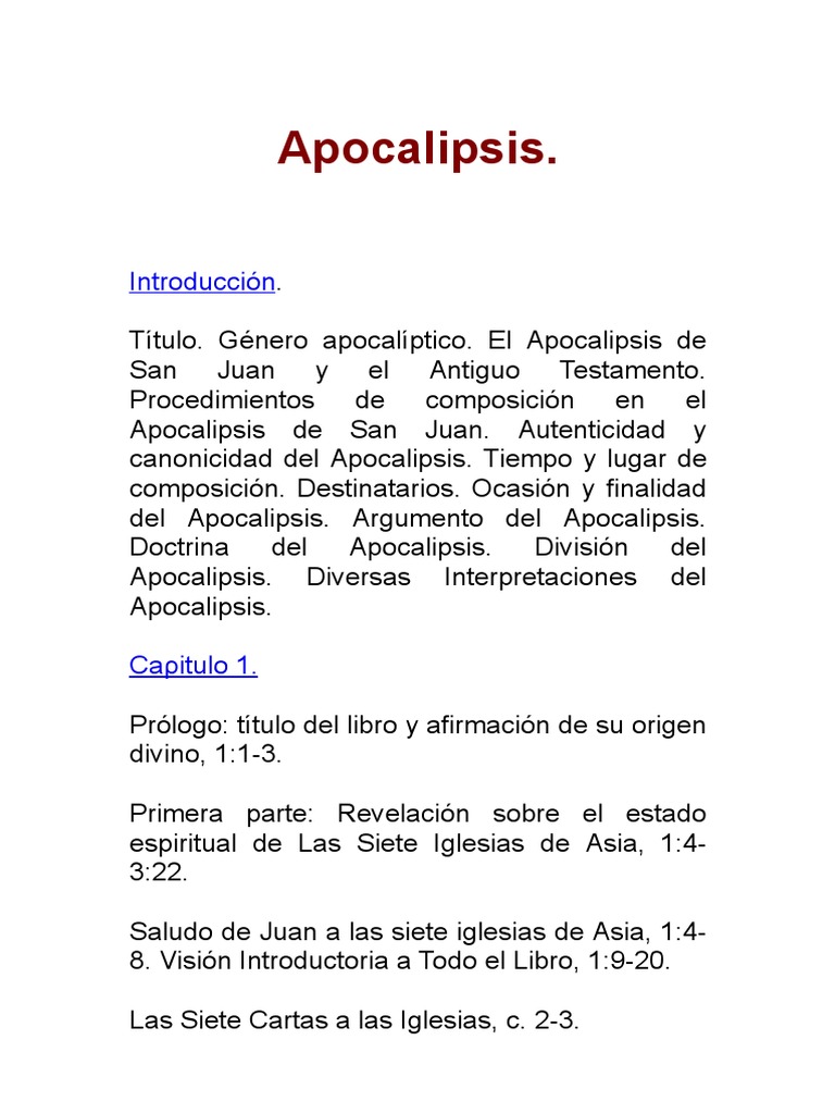 Apocalipsis | PDF | Libro de revelaciÃ³n | Juan el apÃ³stol