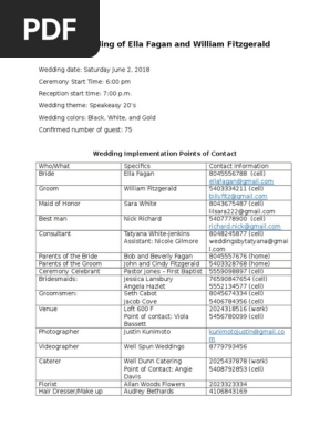 wedding timeline