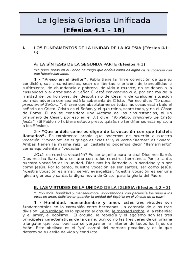 Fundamentos de la Unidad en la Iglesia | PDF | Cristo (título ...