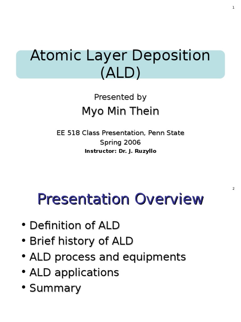 Atomic Layer Deposition (ALD) : Myo Min Thein | PDF | Thin Film ...