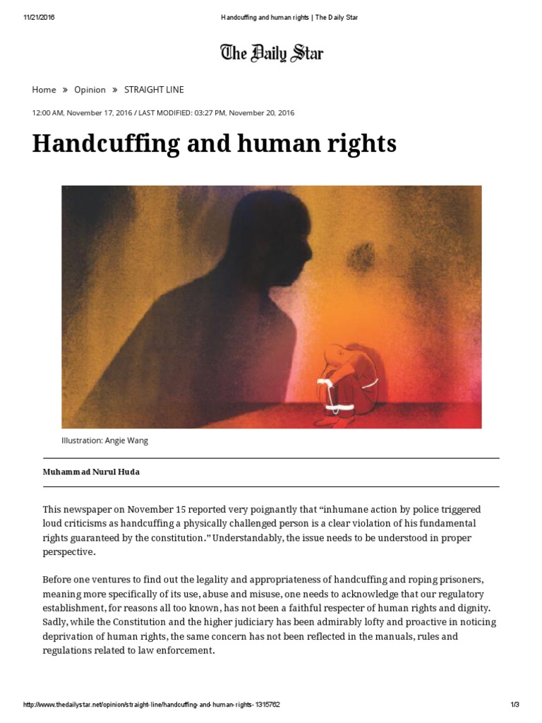 Handcuffing's Impact on Human Rights | PDF | Human Rights | Prison