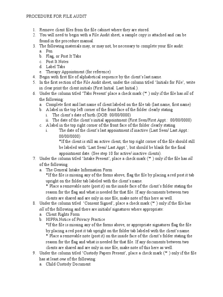 Acorn File Audit Procedure | PDF | Computer File | Audit