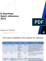 E-Overtime Quick Reference 2011: Prepared On 5 May 2011