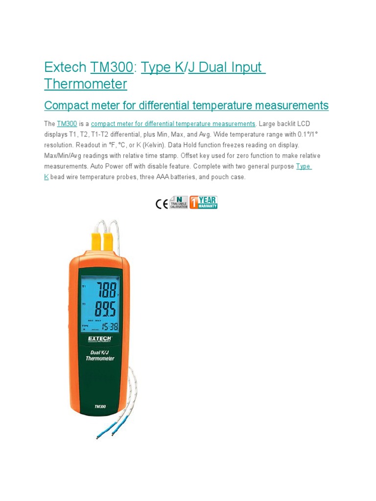 Extech TM55 Lebensmittel-Thermometer - Faltbar Und Präzise Mit NSF-Zertifizierung
