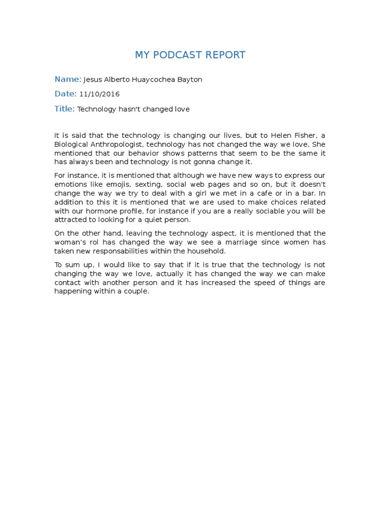 Technology and Love: Unchanged Dynamics | PDF | Social Science | Self ...