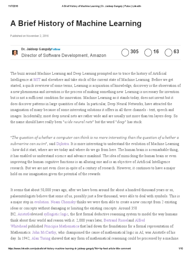 History of Machine Learning Insights | PDF | Deep Learning | Artificial ...