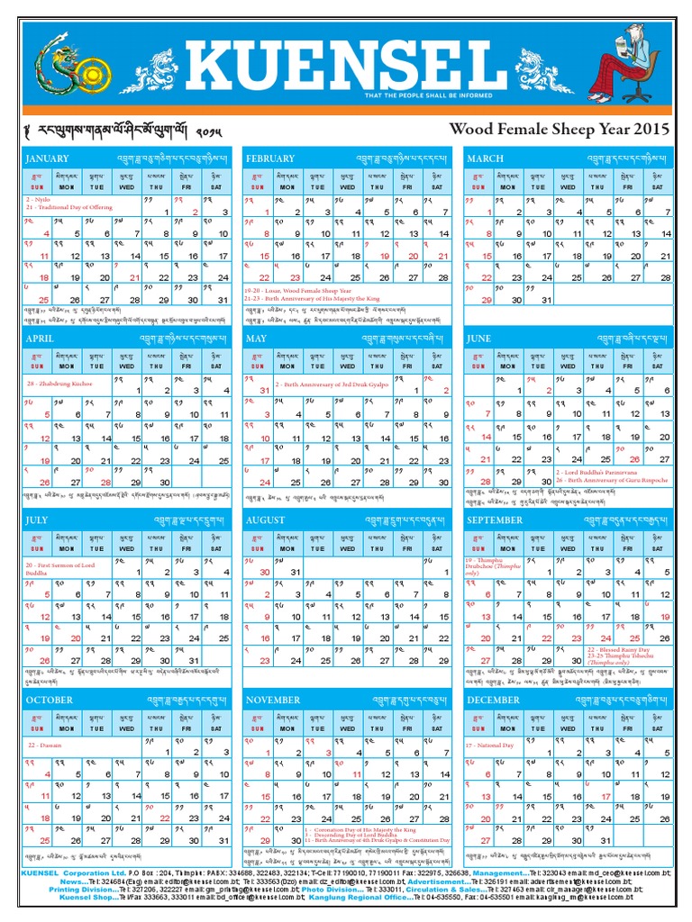 Kuensel Calendar 15 Pdf