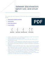 Difference Between Disconnectors (DS), Load Switch (LS), and Circuit Breaker (CB)