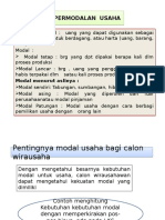 Bahan Ajar 3 Dan 4, Permodalan Usaha