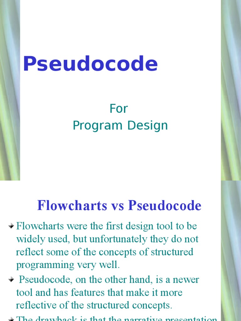 Pseudocode: For Program Design | PDF
