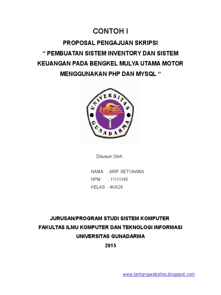 2 Contoh Proposal Pengajuan Judul Skripsi