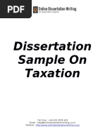 Taxation Dissertation Sample