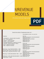 Roi/Revenue Models: of Various Small and Large Business