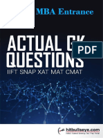 Actual GK Question Iift, Snap, Xat, Mat, Cmat Final