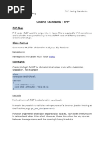 Coding Standards PHP