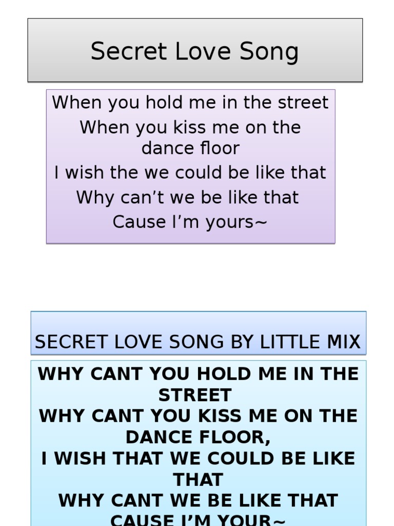 Secret Love Song Lyrics Analysis | PDF