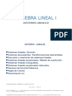 Algebra Lineal I. Sistemas Lineales