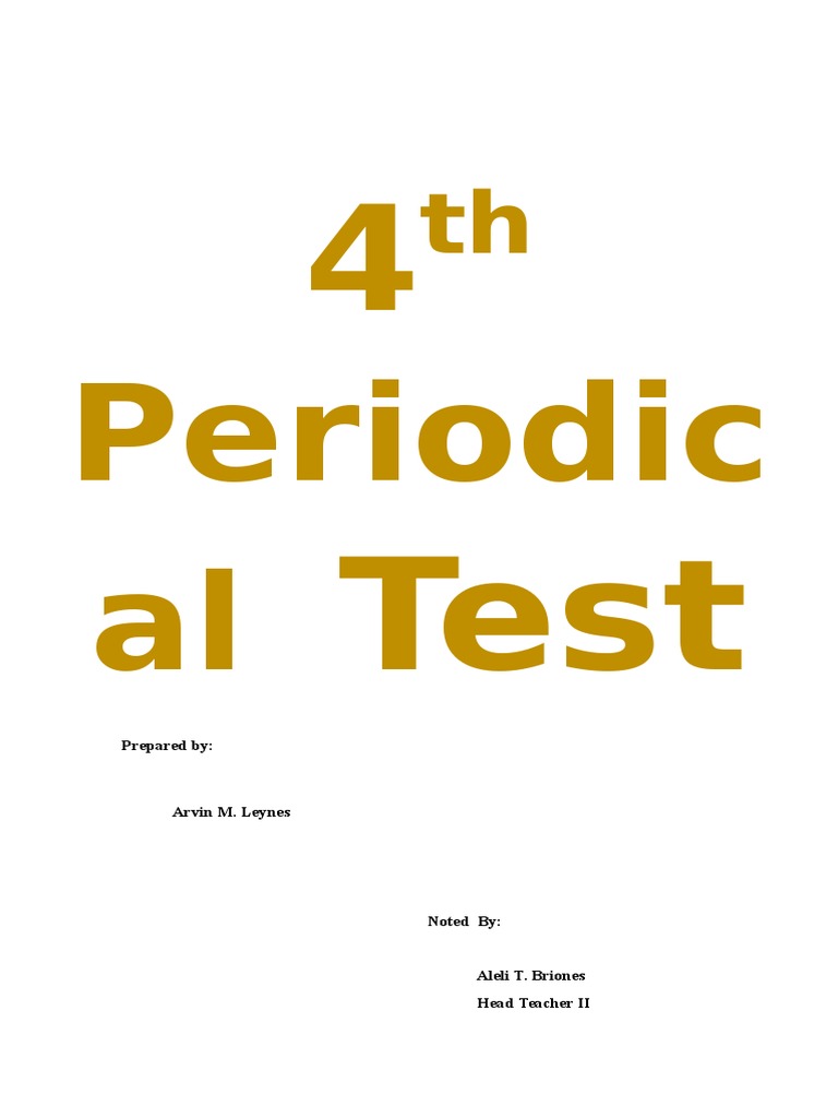 4th Periodical Test | PDF