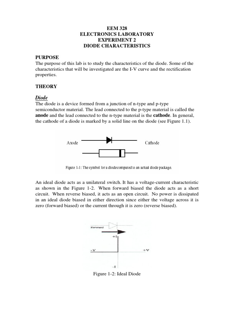 Diode Characteristics Lab Report | PDF | P–N Junction | Diode