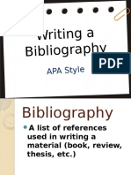 Bibliography Writing (APA Style)