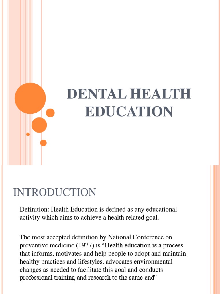 Dental Health Education | Download Free PDF | Hygiene | Health Education