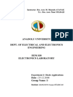 EEM328 Electronics Laboratory - Report3 - Diode Applications