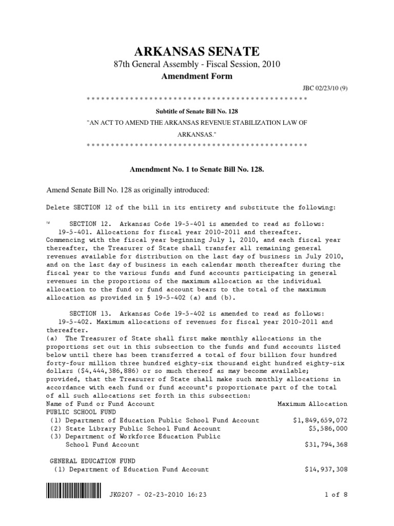 Arkansas Amendment SS to bill SB128 Arkansas Patient Protection And