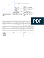 Horario Toma de Evaluaciones Velocidad Lectora