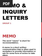 Memo & Inquiry Letters