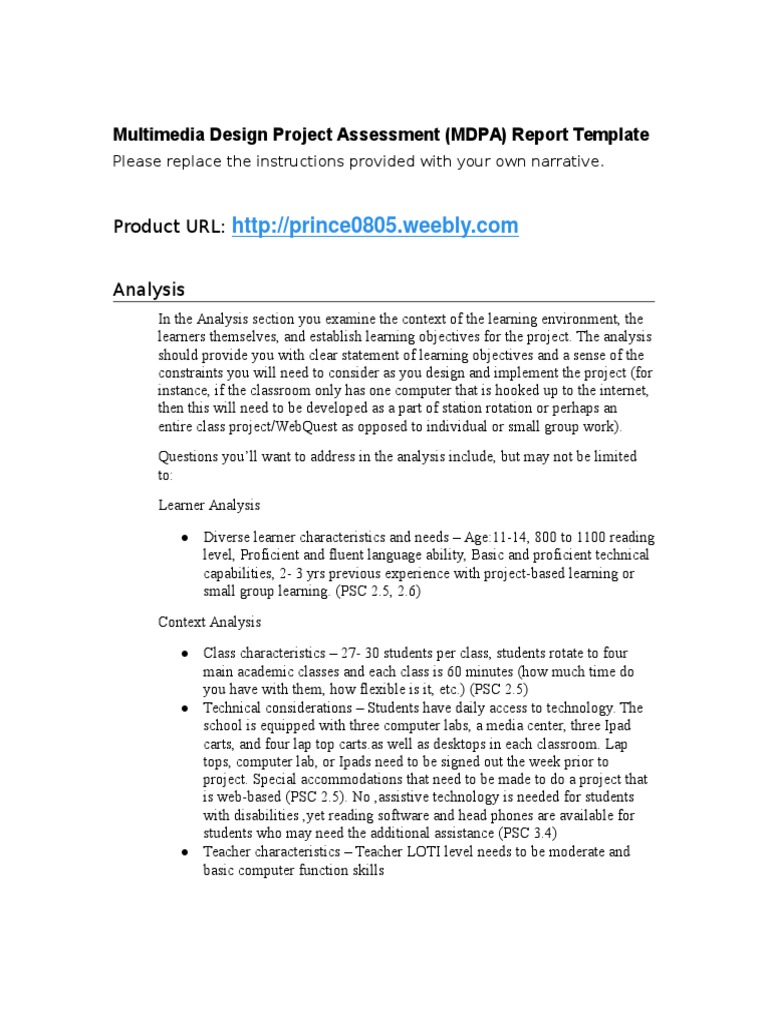 MDP Projectreporttemplateprince 3 | PDF