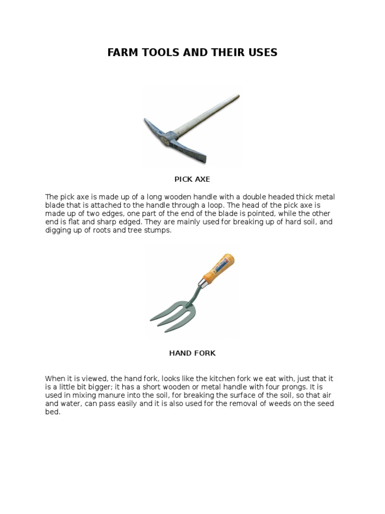 Hand Farm Tools List