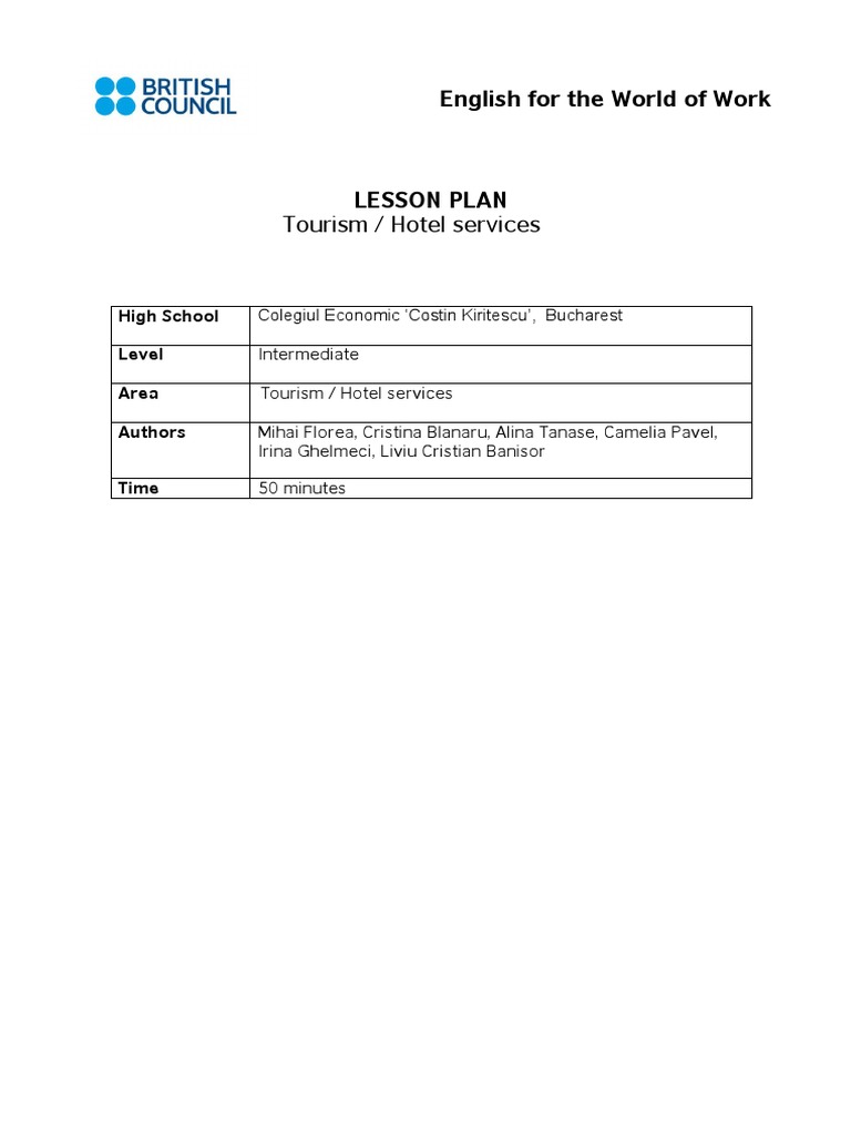 English for Hospitality and Tourism | PDF | Hotel | Tourism