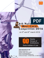 Moot Problem For The National Moot Court Competition. Geeta Institute of Law.