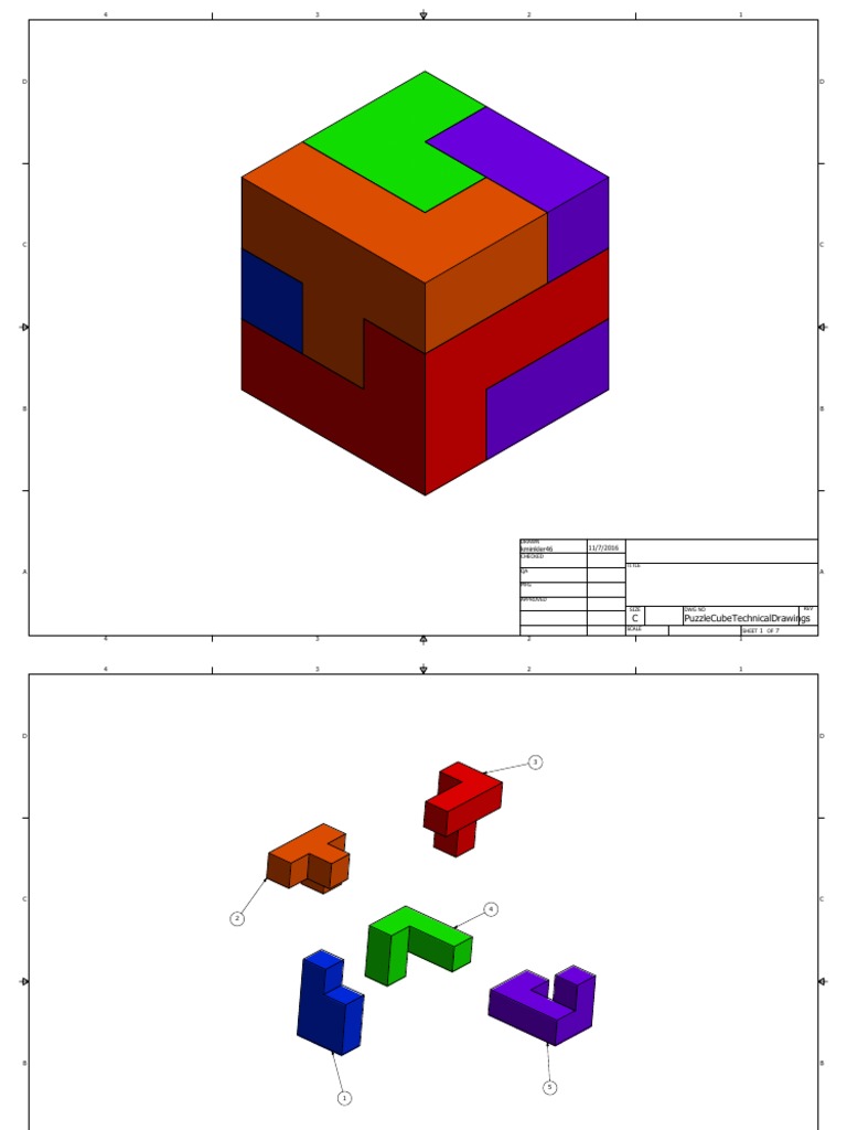 Puzzle Cube Technical Drawings | PDF | Teaching Methods & Materials