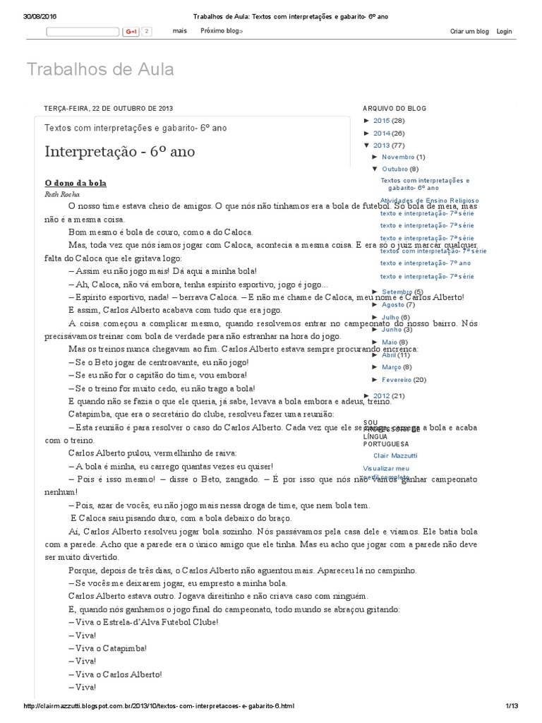 Textos De Ensino Religioso Com Interpretação E Gabarito 7 Ano - Ensino